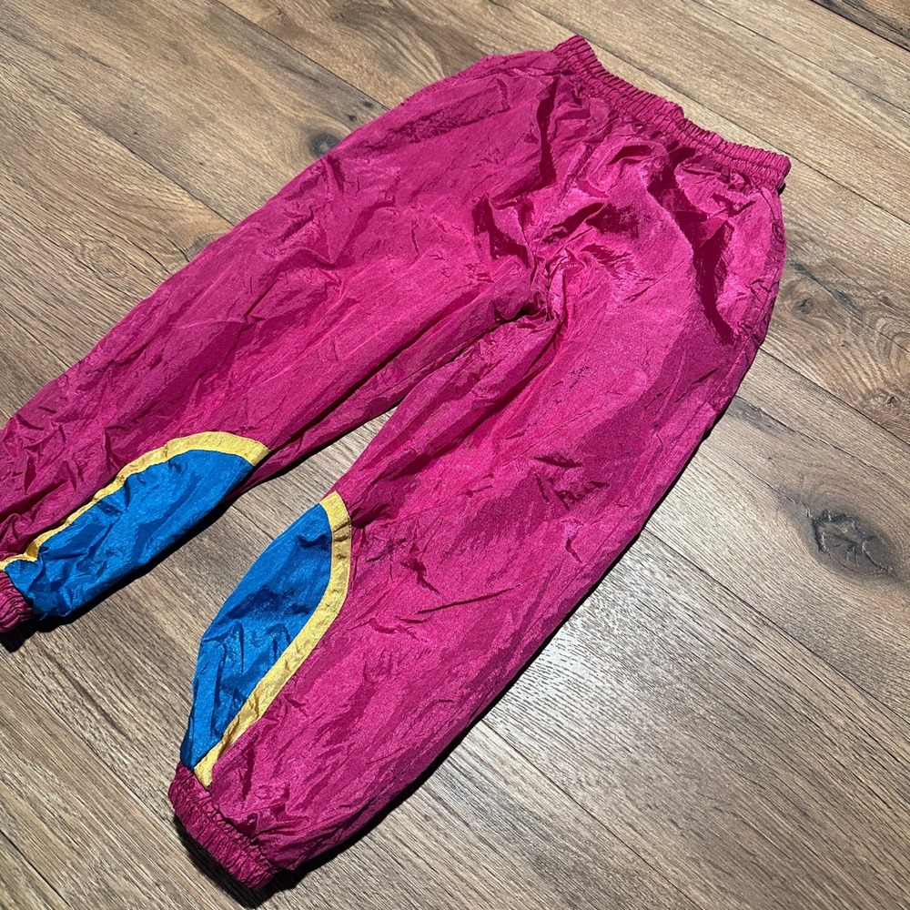Vintage Unbranded Magenta Pink Windbreaker Track Pants Kids‎ 4T